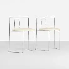Gaja chairs, pair by Kazuhide Takahama, c. 1969, chrome-plated steel, upholstery, sold Sep 2012