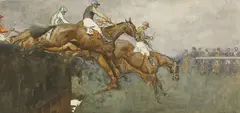 Lionel Edwards, Untitled, watercolour 17.5 x 36cm