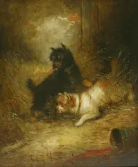 Untitled by George Armfield, oil on panel 27.5 x 22.5cm, sold Apr 2019