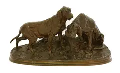 Untitled by Pierre-Jules Mêne, bronze with brown patina 44.5cm wide 24cm deep 24.5cm high, sold Apr 2019
