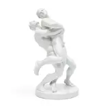 White Porcelain Figure Group of Olympic Wrestlers by Herend, sold Apr 2023