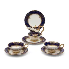 Caulden Porcelain Partial Tea Service, England, early 20th century,