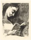 Pablo Picasso, Jacqueline lisant, 1957, Lithografie auf Velin
