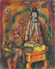 Cesar Klein, Stilleben mit Figur“ („Stilleben mit Puppe“), 1918, Öl auf Leinwand