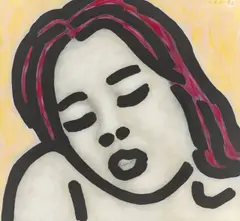 C. O. Paeffgen, Frauenkopf, 1992, Acryl auf Leinwand