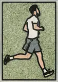 Solicitor. 2 by Julian Opie, 2015, Mosaik auf Holzplatte, in Metallleiste, sold May 2024