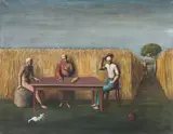Edgar Ende, Das Brot (Disput im Kornfeld), 1934, Öl auf Leinwand