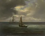 Johan Christian Clausen Dahl, Marine bei Mondlicht („Seascape by Moonlight“), 1833, Öl auf Leinwand