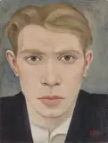 Ernst Thoms, o.T. Selbstbildnis, 1926, Öl auf Karton