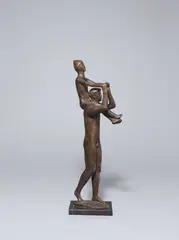 Huckepack by Hermann Blumenthal, 1939, Bronze mit brauner Patina, auf Steinsockel montiert, sold Jun 2023