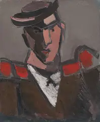 Helmut Kolle, Mann mit Hut und Epauletten. 1920er-Jahre, Öl auf Leinwand