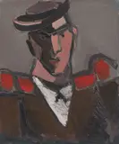 Helmut Kolle, Mann mit Hut und Epauletten. 1920er-Jahre, Öl auf Leinwand