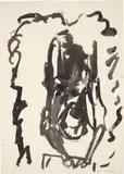 Georg Baselitz, Ohne Titel (Straßenbild), 1979, Tusche auf Papier