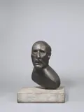 Bernhard Heiliger, Kopf Karl Hofer, 1951, Bronze mit schwarzbrauner Patina, auf Steinsockel montiert