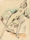 Max Pechstein, Akt 2, 1918, Aquarell und Tuschpinsel auf Papier