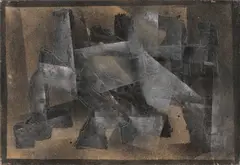 Graue Komposition by Fritz Winter, 1935, Öl auf Papier auf Leinwand, sold Jun 2022