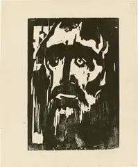 Prophet by Emil Nolde, 1910, Holzschnitt auf festem Papier, sold Jun 2022