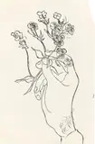 Andy Warhol, Hand and Flowers, Ca. 1954, Tusche auf Papier