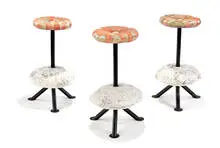 Romano Bianchi, Group of lighted stone stools, c. 1980, Illuminated Alabaster