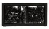 John Virtue, Three Studies (Landscape 101), 1989-90, Shellac black ink and white paint on plaques in custom wooden frames