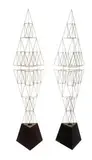 Curtis Jeré, Pair of pylon floor lamps, 1980, Studio