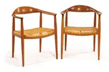 Hans J. Wegner, Pair of The chairs, 1949, Teak with cane seat