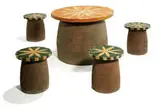Stan Bitters, Table and four stools