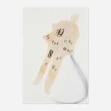 Lesley Dill, Listen, 2004, lithograph on tea-stained cut paper with horse hair