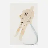 Lesley Dill, Listen, 2004, lithograph on tea-stained cut paper with horse hair