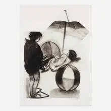 Eric Fischl, Beach Balls, 1982, etching and aquatint