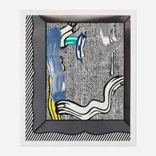 Roy Lichtenstein, Painting on Canvas (from the Paintings series), 1984, woodcut, lithograph and collage on Arches 88
