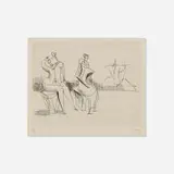 Henry Moore, Two Seated Figures, 1966, etching