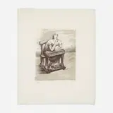 Henry Moore, Girl Seated at Desk IV, 1974, lithograph