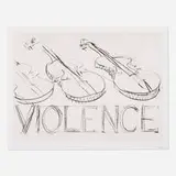 Bruce Nauman, Violins / Violence, 1985, drypoint on Fabriano Rosaspina