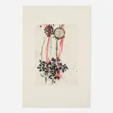 Janis Provisor, Long Fall, 1990, woodblock on silk chine collé mounted on rag paper