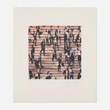 Matthew Radford, Newsreel 4 (far crowd), 2003, etching