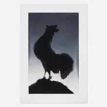 Rooster by Ed Ruscha, 1988, etching and hard-ground etching on Somerset white paper, sold May 2021