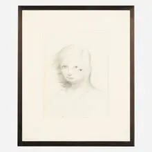 Untitled by John Currin, 1989, graphite on paper, sold May 2021