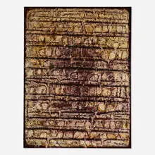 Key Sato, Une preuve du temps, 1963, oil, sand and gravel on canvas