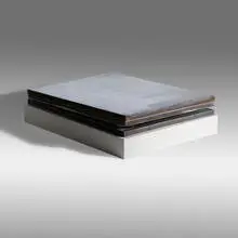 Jacob Kassay, Untitled, 2009, acrylic and silver deposit on three canvases, rock, wood base