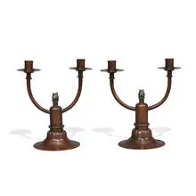 Serge Nekrassoff, two-arm candlesticks, pair