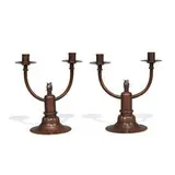 Serge Nekrassoff, two-arm candlesticks, pair
