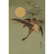 Ito Sazan, Geese and Full Moon, circa 1925