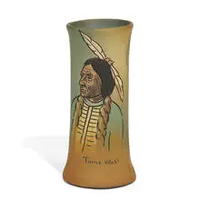 Anna Daugherty for Weller Pottery, Dickensware earthenware vase