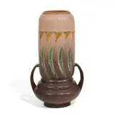 Falline vase with two handles by Roseville Pottery, sold Apr 2021