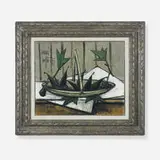 Bernard Buffet, Le Panier de Fruits, 1957, oil on canvas