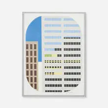 Robert Herrmann, Union Square Tower, 1982, acrylic and graphite on board
