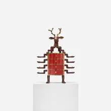 Pedro Friedeberg, jewelry box, c. 1975, carved, gilt and painted wood, marbles