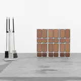 Modernist, fire screen and tools