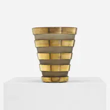 Jean Luce, vase, c. 1930, gilt and carved glass